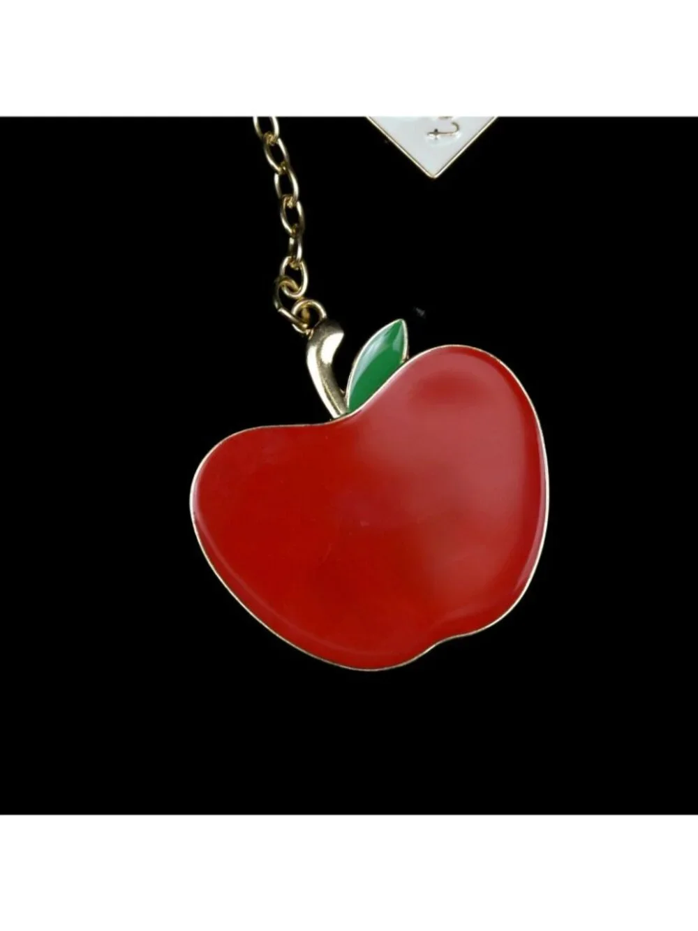 Claires Keychain Best Teacher Fob Red Enamel Apple Charm Ring Lobster Clasp